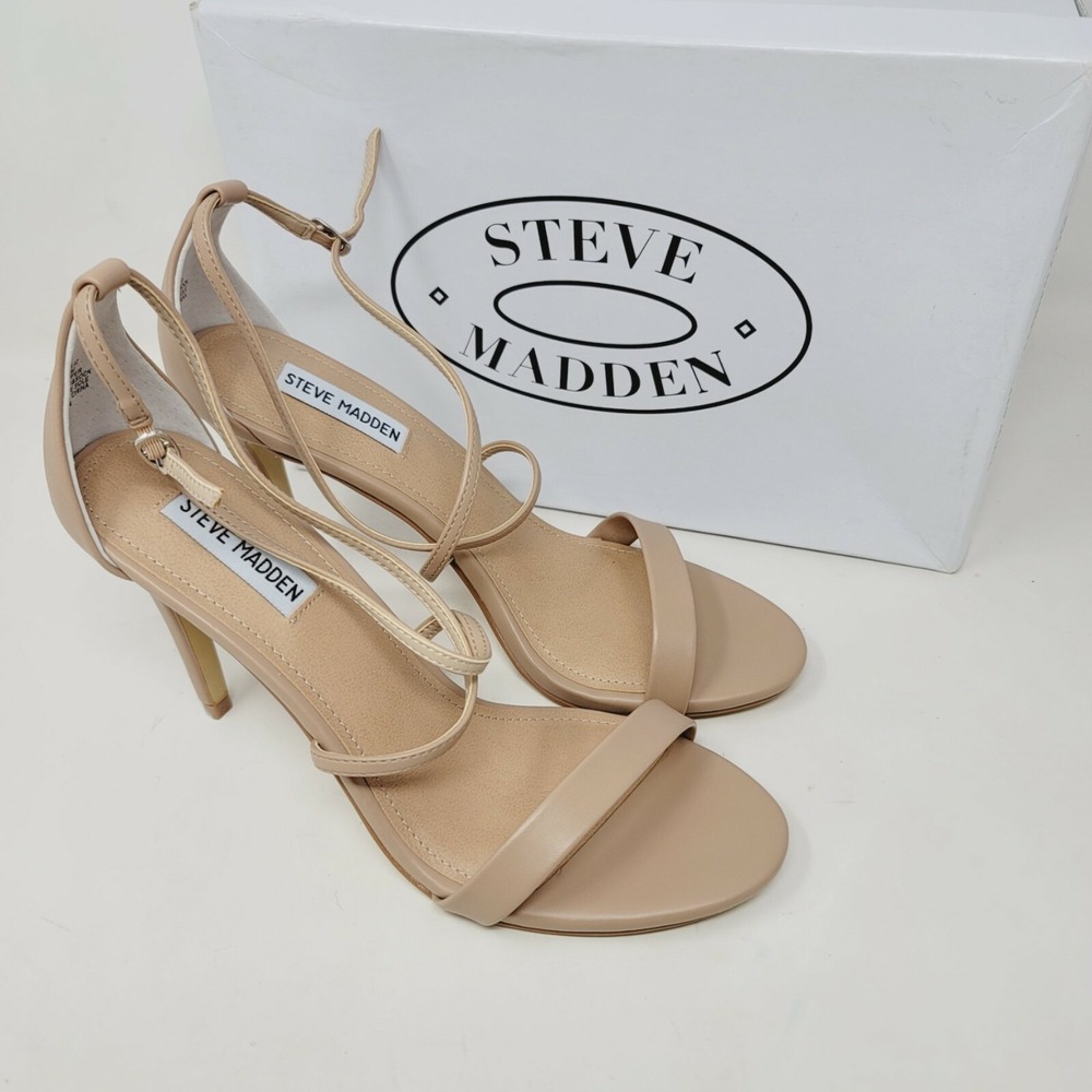 Steve Madden Womens Sandals Size 10 M Feliz Natural Casual Open Toe Ankle Strap